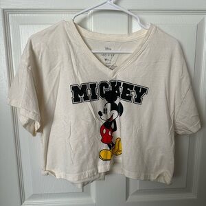 Disney Mickey Mouse Cream and Red Crop Top